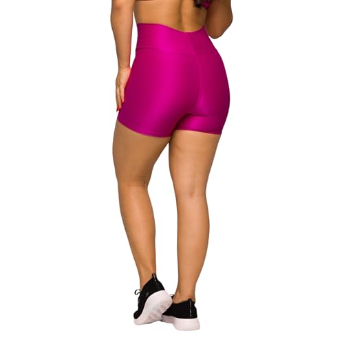Conjunto Fitness Academia Feminino Top Decote Reto e Short Cós Cruzado Poliamida Treino Coleção Glow