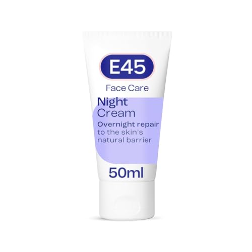 E45 Face Night Cream - Nourishing Night Moisturiser to Restore Skin Barrier – For Sensitive Skin & Eczema Prone Skin - Regenerative & Firming Night Cream - Perfume Free - Dermatologist Approved - 50ml
