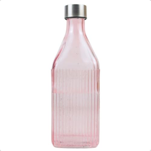 Garrafa de Vidro Canelada Rose