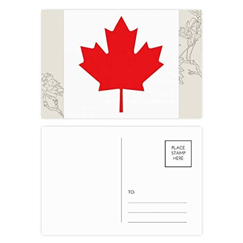 Carte postale feuille d'érable Canada rouge : un set de remerciement pour vos proches