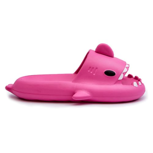 CLOUDYSHARKS Fuschia Pink Shark Slides – Stylish & Comfortable Summer Slippers | Ultra Light Quiet Home Bathroom Outdoor Cute Slippers (B0DGTBDQTV) Amazon Price History, Amazon Price Tracker