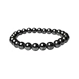Crystal Treasure 8mm Magnetite stone Round Beads Stretch Bracelet