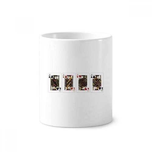 Tasse blanche céramique 350ml motif Coeur Spade Diamond Club J DIYthinker pour brosse ou stylos