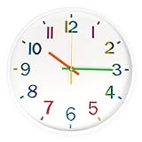 CIMOYBAI Orologio da parete, 30 cm, con cifre 3D, colorato, silenzioso, oro rosa, moderno, senza ticchettio, per ufficio, camera, soggiorno, cucina, scuola dei bambini (bianco-P)