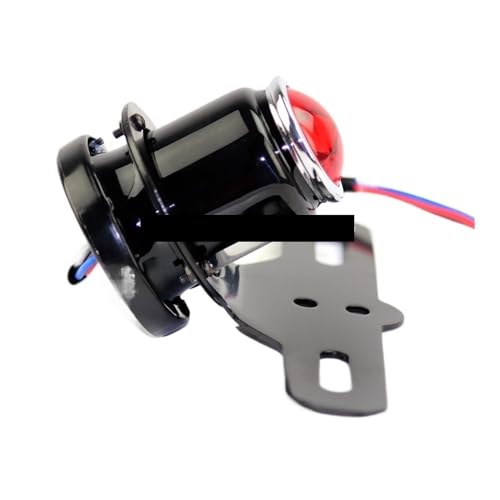 Feu stop arriere moto 12V style vintage retro avec support plaque d'immatriculation pour Chopper - 4