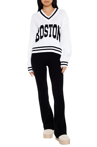 Forever 21 Women's Boston Varsity-Striped Sweater2
