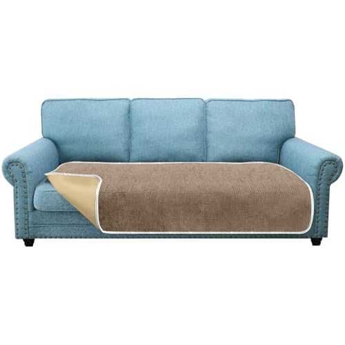 Granbest Fundas de asiento antideslizantes para sofá de 3 plazas, gruesas, protectores de sofá de mascotas, universales para todas las estaciones (3 plazas, gris pardo claro)