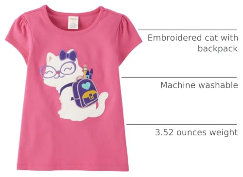 Image of Gymboree Girls' and Toddler Embroidered School T-Shirt