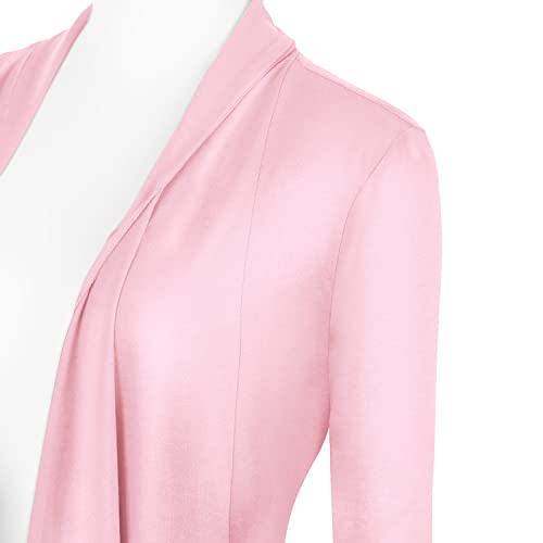 Image of Urban CoCo Women's Drape Front Open Cardigan Long Sleeve Irregular Hem