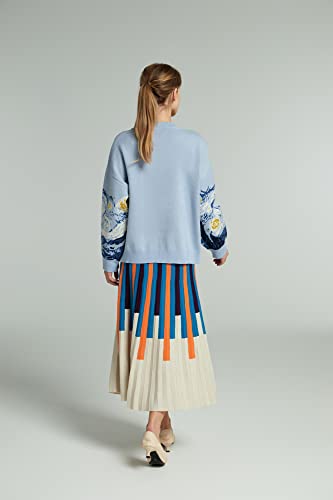 Van Gogh Vintage Cardigan Knit Autumn Winter Sweater Coat Lazy V-Neck Sweater Jacket Loose4