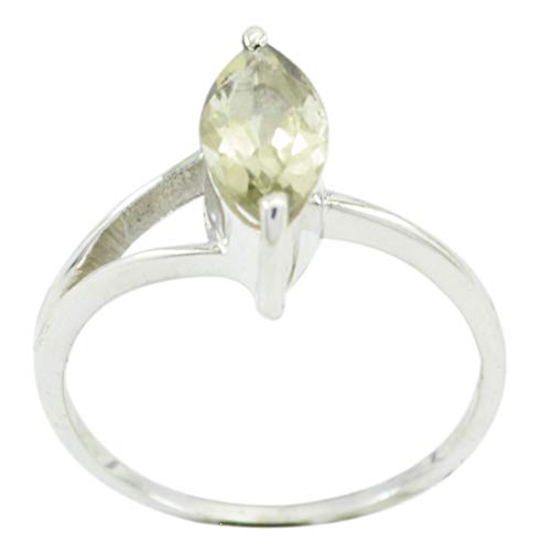 Bague en argent RIYO d une finition joaillerie avec sa splendide pierre jaune naturelle