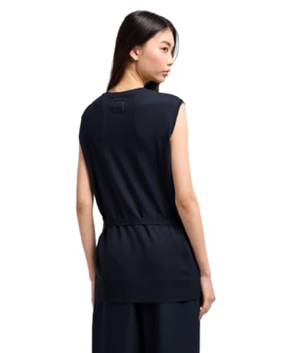 Armani Exchange Women's Limited Blue Edition Knit Waist Tie Top, Blu, Medium