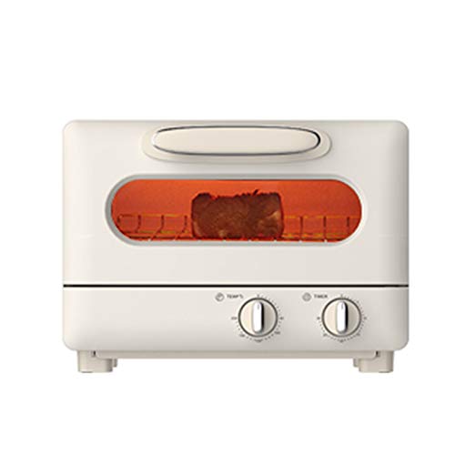 LICHAO Horno microondas Retro para encimera, hornos microondas Digitales con Puerta giratoria con botón pulsador, horneado por convección, Bloqueo de Seguridad para niños, Blanco Perla