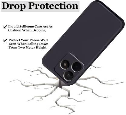 Image of A rtistque Liquid Silicone Back Cover Case for Realme C53 Shockproof TPU Soft Flexible with Camera Protection - Black