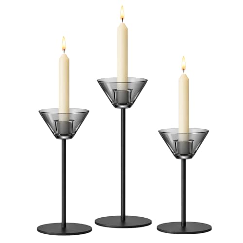 Smytle Smoke‑Gray Candlestick Holders, Set...