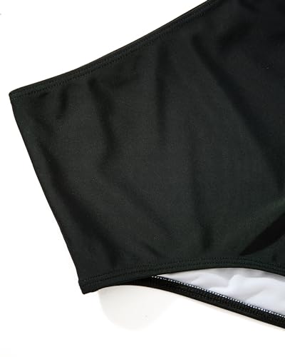 Image of SUUKSESS Women Tummy Control Tankini Bathing Suit Ruffle High Waisted Swimsuit