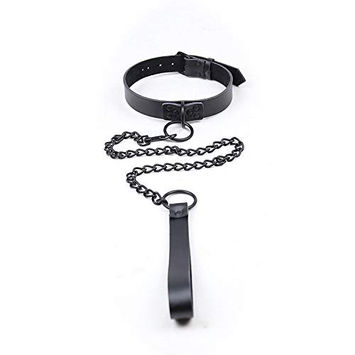 BONDAGERIE® Collare Black BDSM con guinzaglio, regolabile
