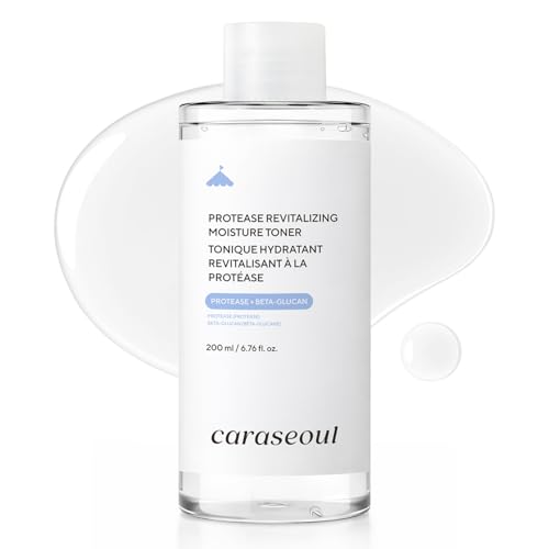 caraseoul Protease Revitalizing Tónico Facial Hidratante - Exfoliante Suave con Beta-Glucano y Proteasa, Tipo Esencia, Cuidado de la Textura de la Piel, Skin Prep, Skincare Coreano, Vegano (200ml)