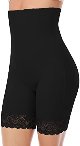 Women's Sexy Lace Tummy Control Shapewear Shorts High Wasited Slimming Body Shaper Slip Shorts for Under Dresses