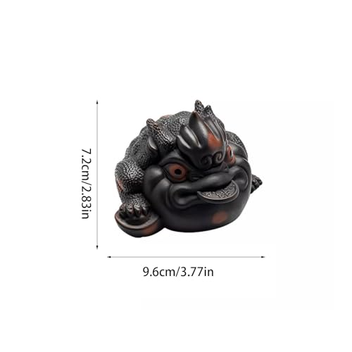 Crapaud doré en sable violet ornement de bureau taille M