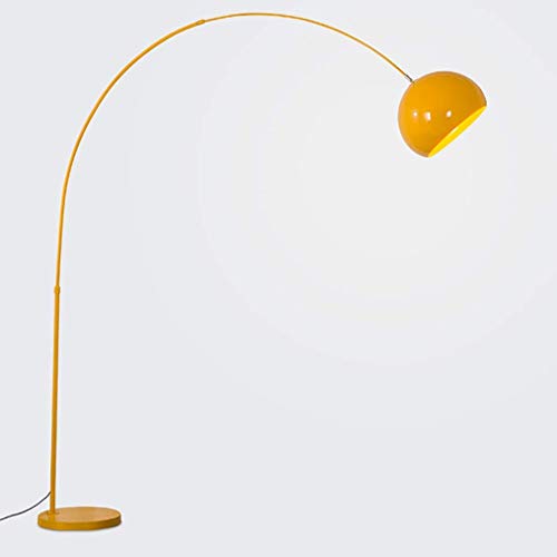 MFLASMF Lampada da Terra Moderna ad Arco Lampada da Lettura Alta Curva per Soggiorno Camera da Letto con Base in Metallo Spessa e Paralume Regolabile (Colore: Giallo)