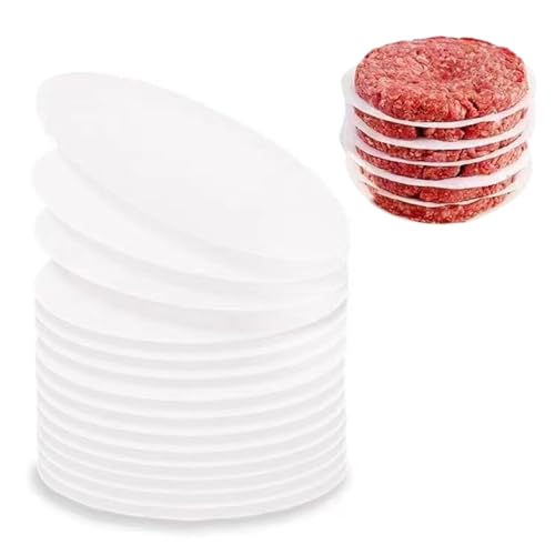 Set 1000 Fogli di Carta Antiaderente per Pressa Bistecca Macinata - ∅ 11 cm, Perfetta per Preparare Bistecche e Hamburger Macinati, Cottura Pulita e Non Si Attacca (Rotondo Bianco)