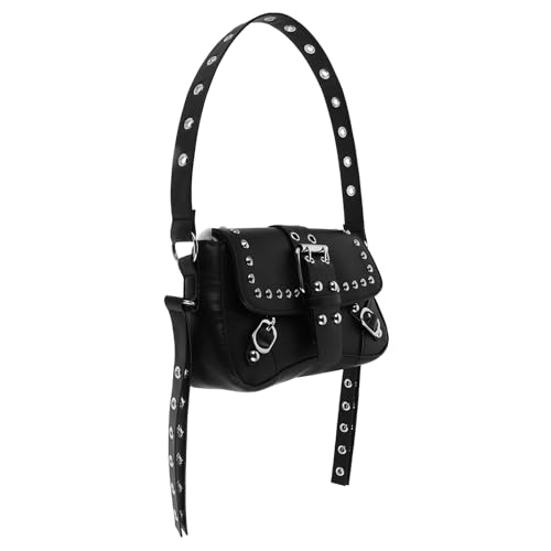 Sac bandoulière rétro punk femme noir fini le désordre avec ce sac à main vintage