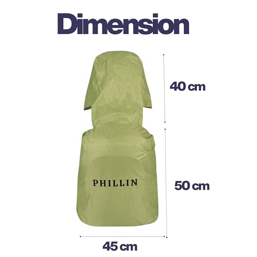 Image of Rain Cover for Backpack with Elastic Adjustable and Carrying Pouch Dustproof Waterproof Laptop Bag Protector Travel Accessories 35-45 Liter Hoodie Style (Olive Green)