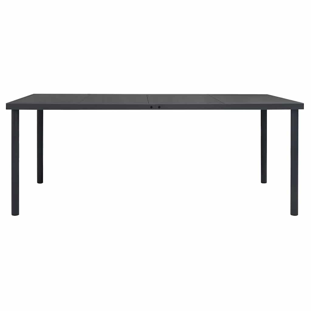 Tavolo da Pranzo Esterno 190x90x74 cm Vetro Acciaio Antracite | Elegante tavolo per cene all'aperto in giardino o terrazza, dotato di solida struttura e superficie facile da pulire.
