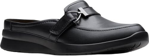Clarks Women's Ellowyn Amelia Mule, Black Leather, 9