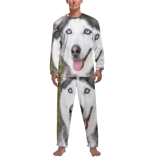 Pijama homme haut et bas manche longue imprimé chien mignon doux