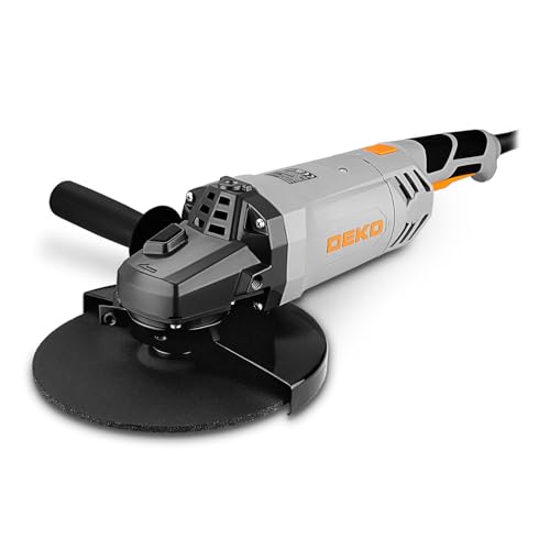 Angle Grinder Power Tool: DEKOPRO 230mm 2200W Corded Electric Angle Grinder with 6500 RPM Soft Start Spindle Locking Ideal for Cutting Polishing and Grinding