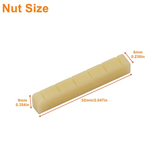 Miwayer Classical Guitar Bridge Unbleached Bone 6 Strings Saddle And Nut Made Of Real Natural Bone (Classical Bridges 1 Pair) #TOP3