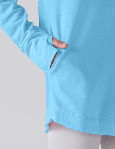 Image of Liberty Pro 2-Pack Girls' Loose Fit Long Sleeve Tunic Tops with Pockets and Thumb Holes, Casual T Shirts for Tween Kids