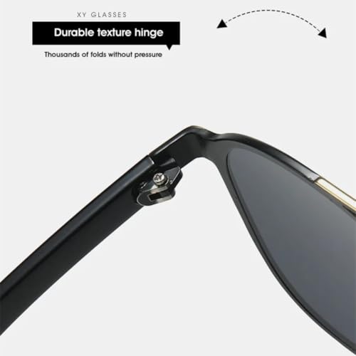 Lunettes de soleil carrées style rétro double pont élégance masculine - 5