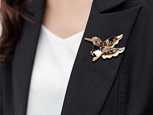Image of 3 Pcs Colorful Crystal Rhinestone Hummingbird Brooch Set Handmade Enamel Lapel Brooch Pins Cute Hummingbird Bird Animal Brooch Premium Badge Costume Hat Bag Decoration Accessories for Women Girls