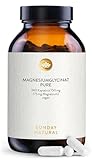 SUNDAY NATURAL® Magnesium Bisglycinat Premium - 240 Kapseln - 150mg reines Magnesium Glycinat Tagesdosis hochdosiert - Magnesiumglycinate als organisches Aminosäurechelat – Laborgeprüft, vegan