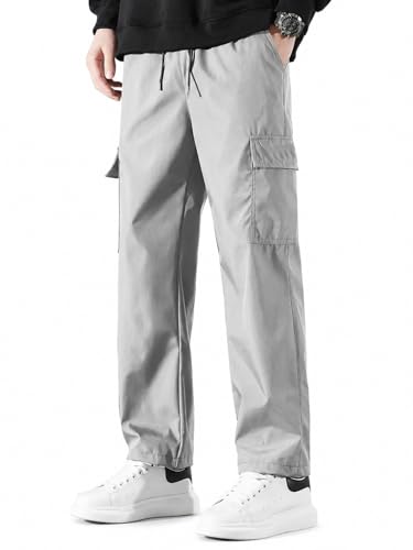 Image of Cargo Pants for Men | Cotton Cargo Trousers|Cargo for Men |Cotton Cargo Pant |Drawstring Waist Pant Multi Pocket Utility Wear