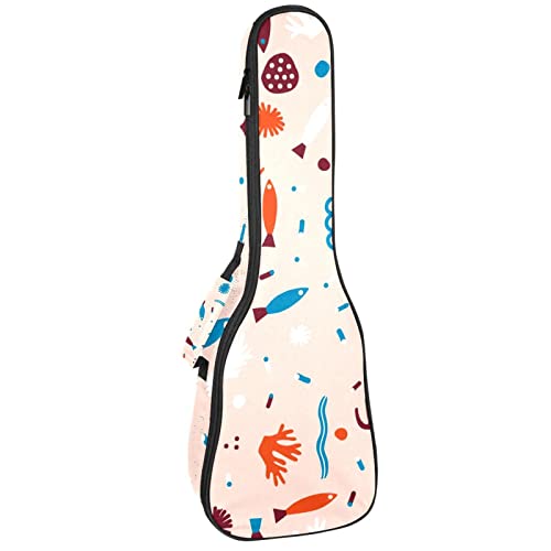 Sac pour ukulélé concert robuste rose anti-choc avec poche de rangement utile