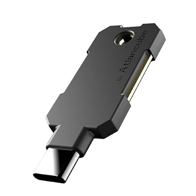 ATLKey USB-C Security Key for Passkey & 2FA, FIDO2/U2F Certified with 3-Side Touch & Multi-Color LED, Stores 100 Passkeys, Phishing-Resistant Login for Google, Microsoft, Apple & More, IP68 Waterproof