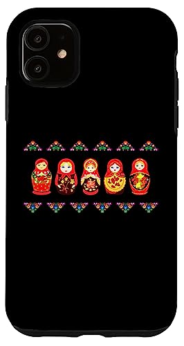 Russian Matryoshka Babushka Flowers Nesting Dolls �X�}�z�P�[�X iPhone 11 �p