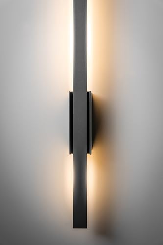 CGC Lighting Anthracite Dark Grey Long Slim LED Outdoor Indoor Wall Light 3000k Warm White 12W IP54 (Grey 3000K LED) - Image 4