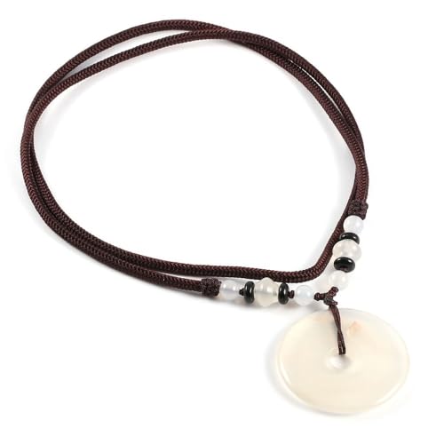 天然石 アベンチュリン 翡翠 ペンダントネックレス ターコイズ クォーツ セーフティボタンチャーム レディース メンズ ファッションジュエリー(8)