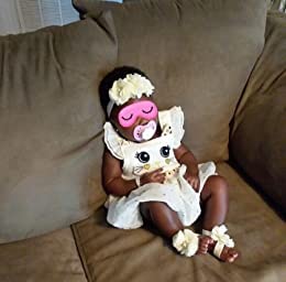 Baby girls infant crochet butterfly headbands and knitted flower barefoot sandals.(BBFJ3) (Flower White)4