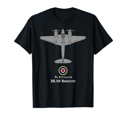DH.98 Mosquito Tech Drawing WWII RAF Bomber Airplane T-Shirt T-Shirt