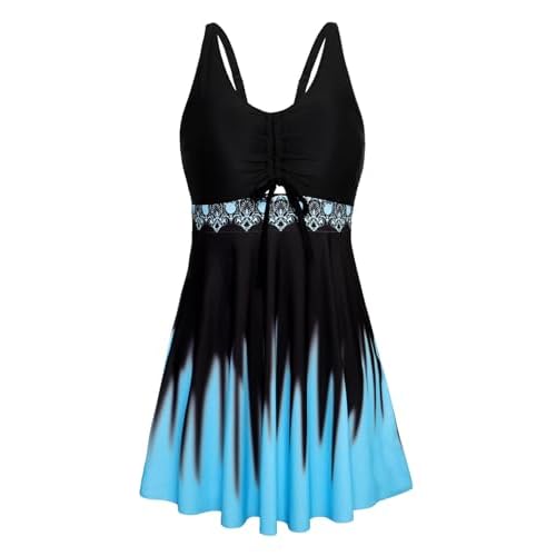 Arolina Plus Size Swimdress for Women High Waisted Tummy Control Tankini Bathing Suits Two Piece Swimsuits with Boyshorts Large Flower05