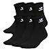 adidas Men's Originals Trefoil Cushioned Quarter Socks (6-Pack), Black/White, Size 6-12