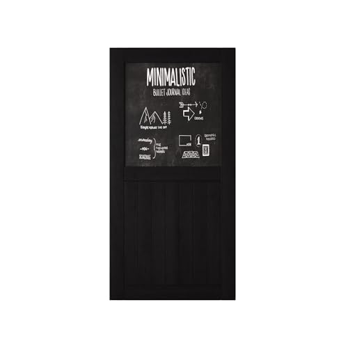 Black 36x80 in. Sliding Barn Door, Half Chalkboard Design,Assembly Required, Finished Barn Door Only, Interior Use