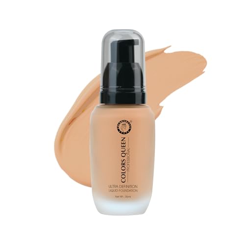Image of Colors Queen Ultra Definition Liquid Foundation | Lightweight & Long Lasting Full Coverage With Dewy Finish | Waterproof & Sweat Proof for Face Makeup (Chocolate Mousse, 30ml)