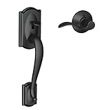Schlage FE285 CAM 622 ACC RH Camelot Trim Lower Half Front Entry Handleset with Accent Right Hand Lever, Matte Black